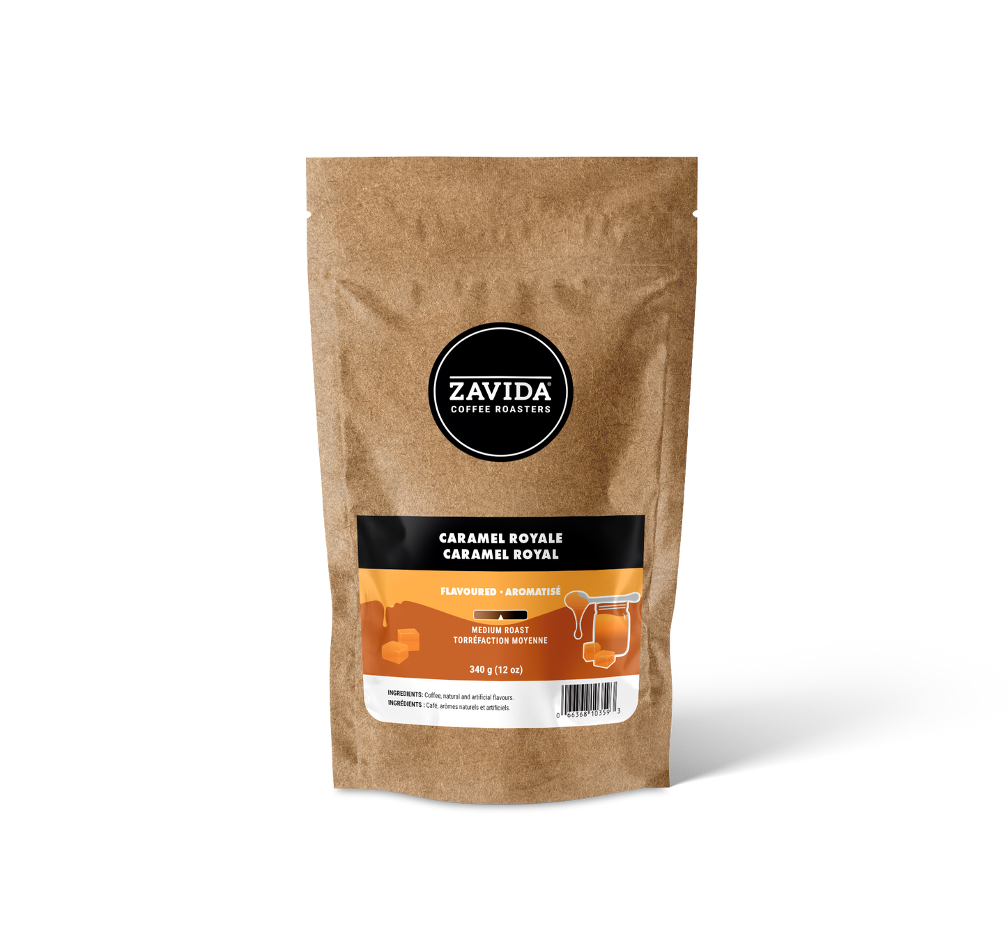 Cafea Zavida Caramel Royale - 340g chicchi