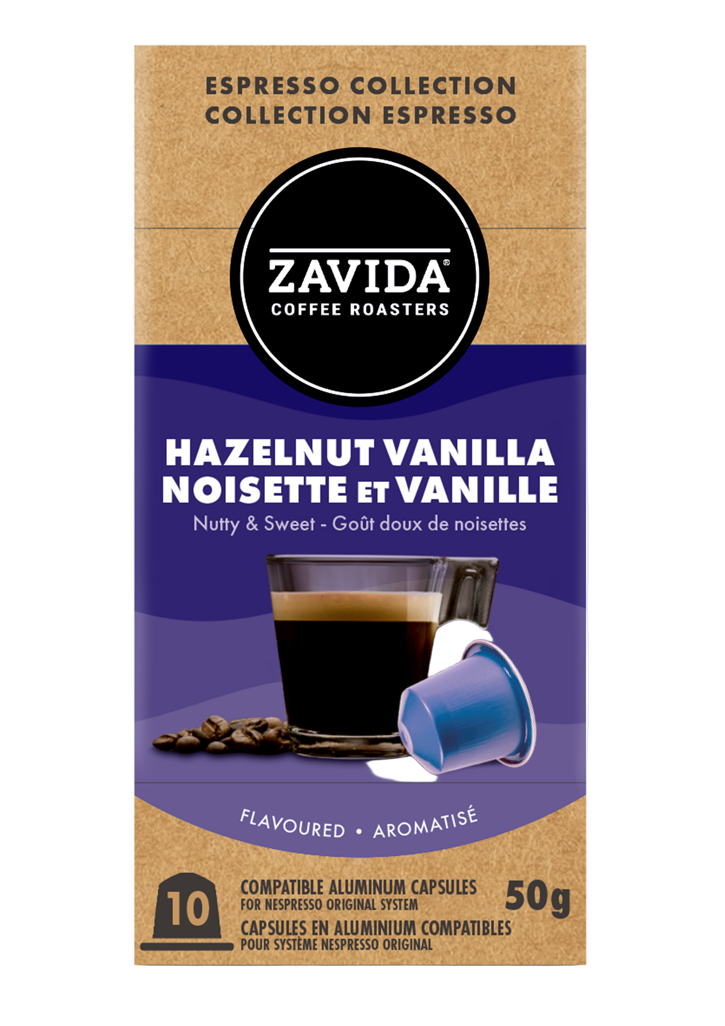 Zavida Hazelnut Vanilla Nespresso Compatible Pods, 10 pods, 50g